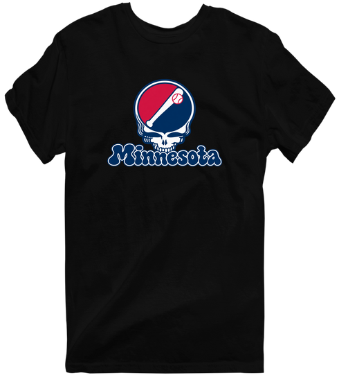 Minnesota Baseball Stealie Grateful Dead T-Shirt — Minnesota Twins — Black