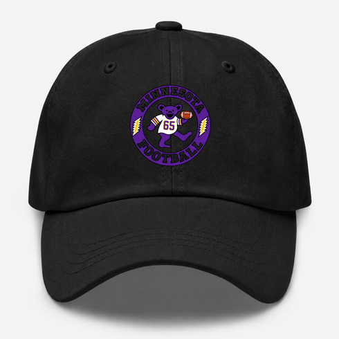 Minnesota Football Dancing Bear Premium Dad Hat — Minnesota Vikings — Black