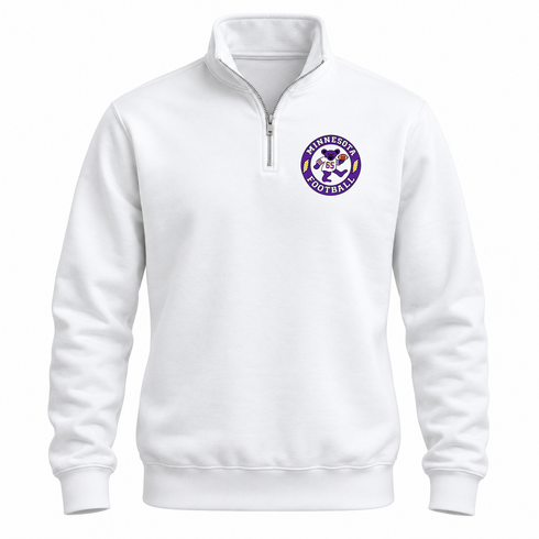 Minnesota Football Dancing Bear Premium Quarter-Zip — Minnesota Vikings — White