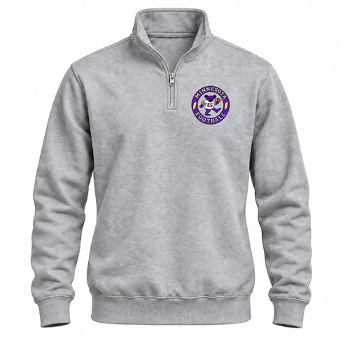 Minnesota Football Dancing Bear Premium Quarter-Zip — Minnesota Vikings — Sport Grey
