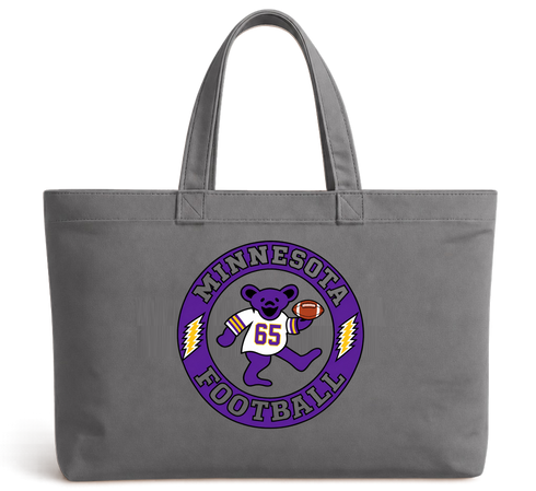 Minnesota Football Dancing Bear Premium Tote Bag — Minnesota Vikings — Grey