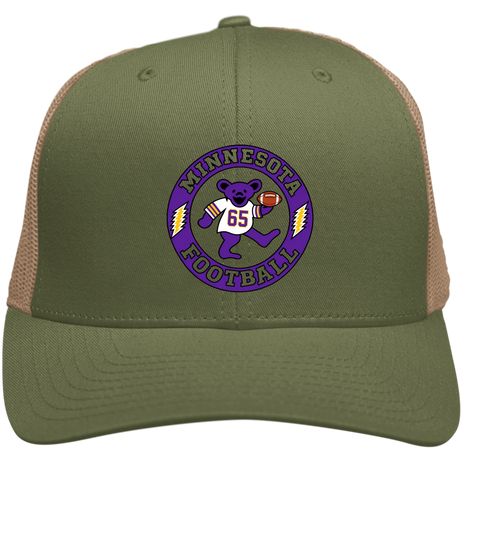 Minnesota Football Dancing Bear Premium Trucker Cap — Minnesota Vikings — Moss/Khaki