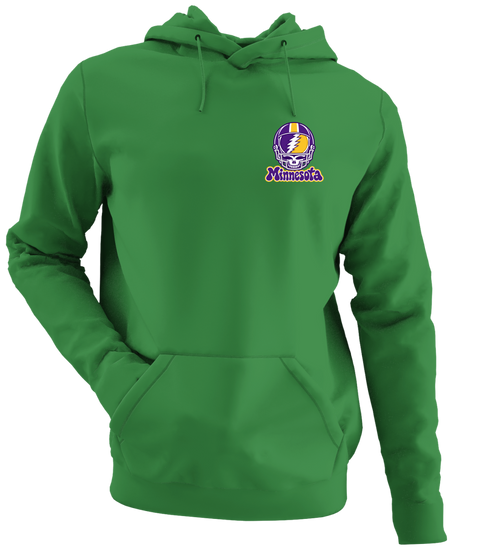 Minnesota Helmet Stealie Premium Unisex Hoodie — Minnesota Vikings — Irish Green