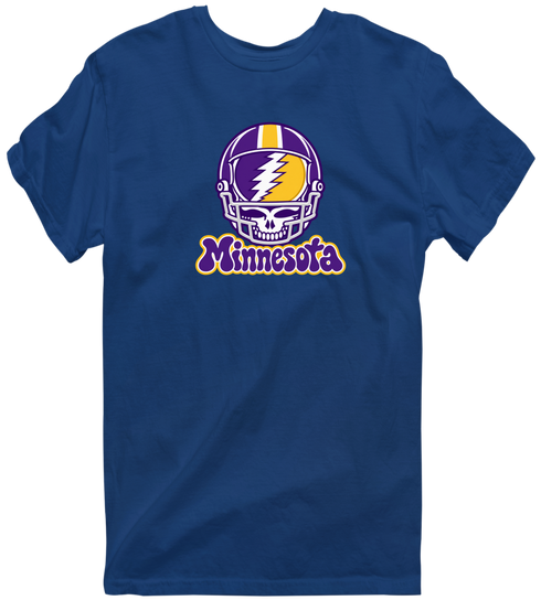 Minnesota Helmet Stealie Premium Unisex T-Shirt — Minnesota Vikings — Navy