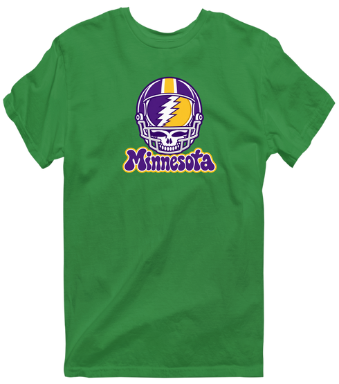 Minnesota Helmet Stealie Premium Unisex T-Shirt — Minnesota Vikings — Irish Green