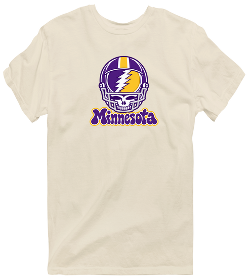 Minnesota Helmet Stealie Premium Unisex T-Shirt — Minnesota Vikings — Sand