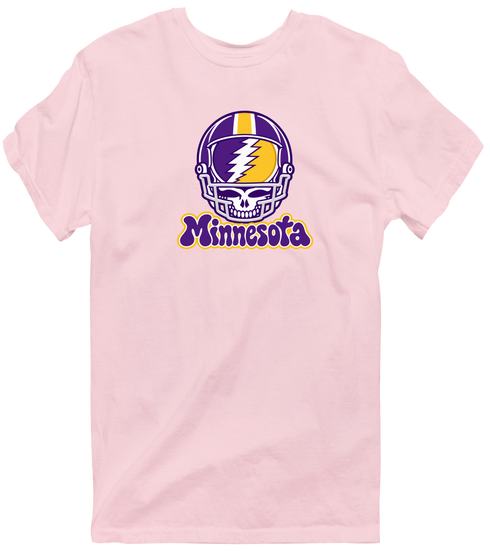 Minnesota Helmet Stealie Premium Unisex T-Shirt — Minnesota Vikings — Light Pink