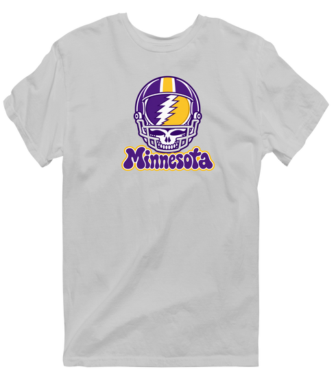Minnesota Helmet Stealie Premium Unisex T-Shirt — Minnesota Vikings — Sport Grey