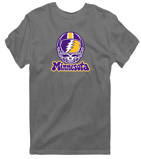 Minnesota Helmet Stealie Premium Unisex T-Shirt — Minnesota Vikings — Charcoal