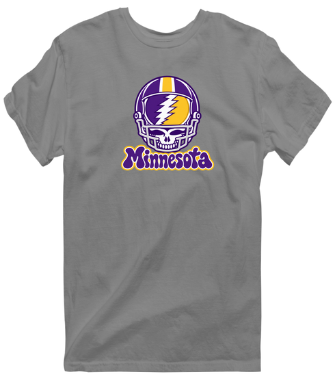 Minnesota Helmet Stealie Premium Unisex T-Shirt — Minnesota Vikings — Dark Heather