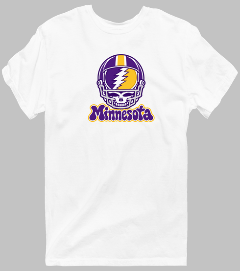 Minnesota Helmet Stealie Premium Unisex T-Shirt — Minnesota Vikings — White