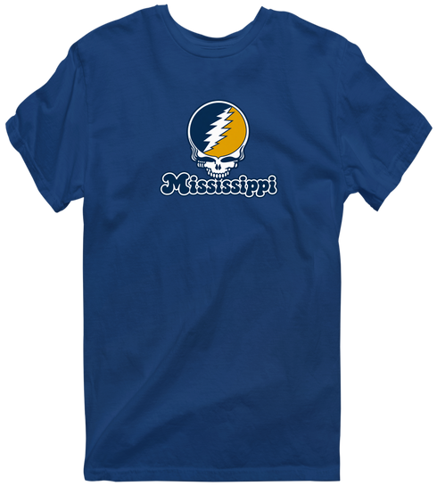 Mississippi Stealie Premium Unisex T-Shirt — Design: Mississippi College — Navy