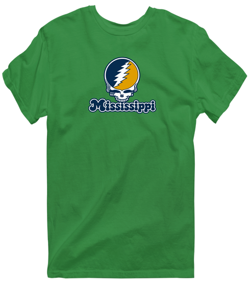 Mississippi Stealie Premium Unisex T-Shirt — Design: Mississippi College — Irish Green