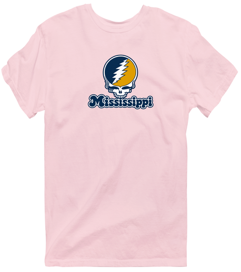 Mississippi Stealie Premium Unisex T-Shirt — Design: Mississippi College — Light Pink