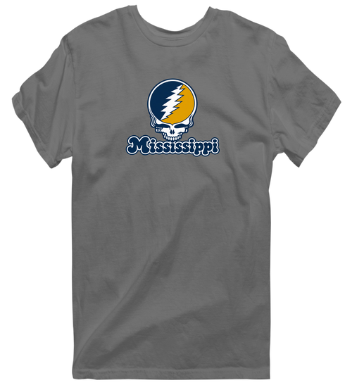 Mississippi Stealie Premium Unisex T-Shirt — Design: Mississippi College — Charcoal