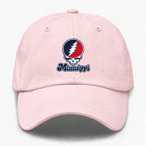 Mississippi Stealie Premium Unisex Dad Hat — Design: Mississippi University of — Pink