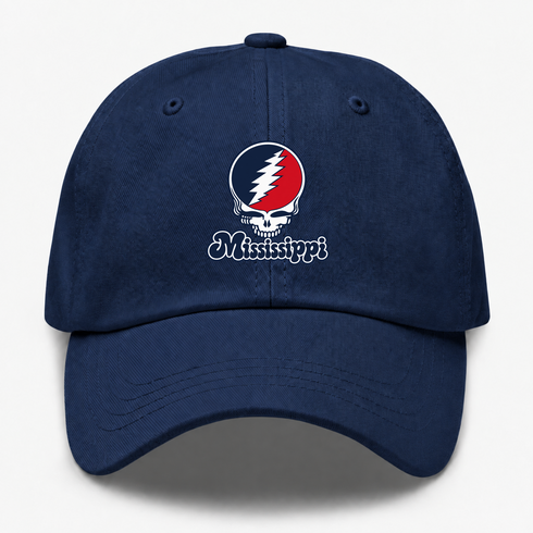 Mississippi Stealie Premium Unisex Dad Hat — Design: Mississippi University of — Navy