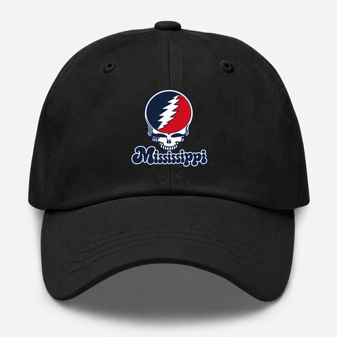 Mississippi Stealie Premium Unisex Dad Hat — Design: Mississippi University of — Black