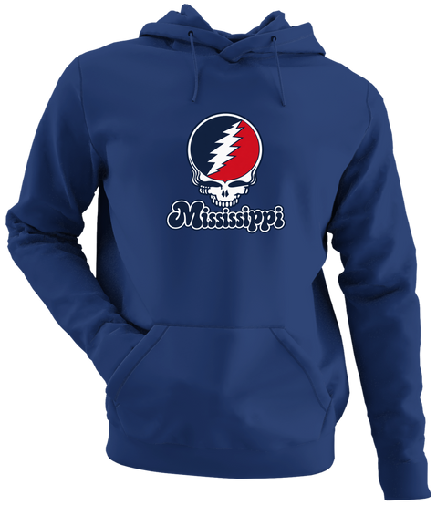 Mississippi Stealie Premium Unisex Hoodie — Design: Mississippi University of — Navy