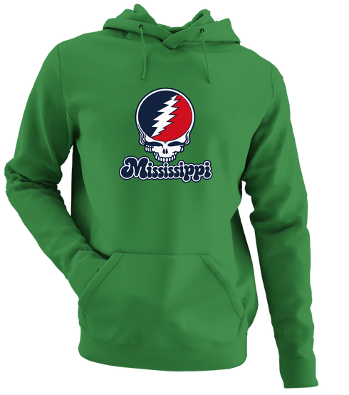 Mississippi Stealie Premium Unisex Hoodie — Design: Mississippi University of — Irish Green