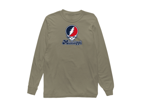 Mississippi Stealie Premium Unisex Long-Sleeve — Design: Mississippi University of — Sandstone
