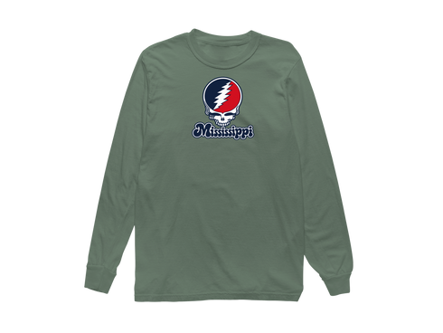 Mississippi Stealie Premium Unisex Long-Sleeve — Design: Mississippi University of — Light Green