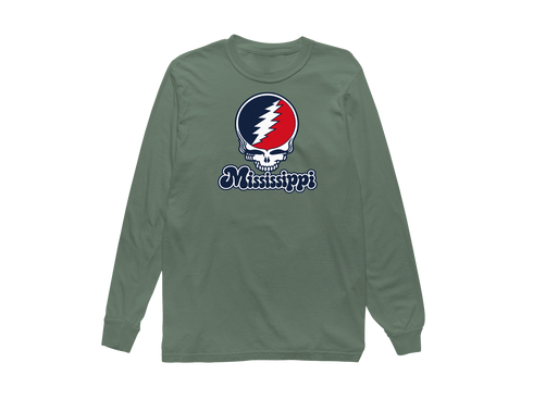 Mississippi Stealie Premium Unisex Long-Sleeve — Design: Mississippi University of — Light Green