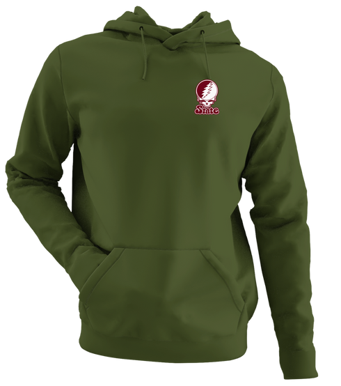 Mississippi State Stealie Premium Unisex Hoodie — Design: Mississippi State University — Military Green