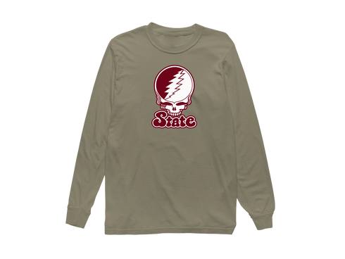 Mississippi State Stealie Premium Unisex Long-Sleeve — Design: Mississippi State University — Sandstone