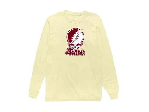 Mississippi State Stealie Premium Unisex Long-Sleeve — Design: Mississippi State University — Butter