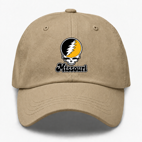 Missouri Stealie Premium Unisex Dad Hat — Design: Missouri University of — Khaki