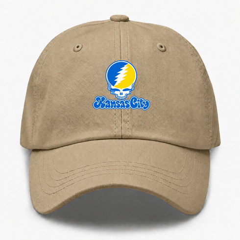 Kansas City Stealie Premium Unisex Dad Hat — Design: Missouri-Kansas City University of — Khaki