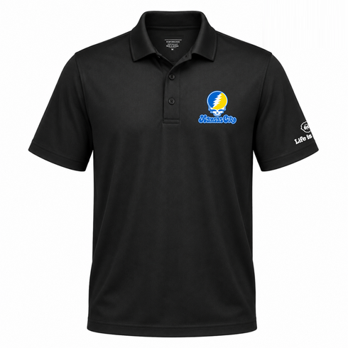 Kansas City Stealie Premium Unisex Polo — Design: Missouri-Kansas City University of — Black