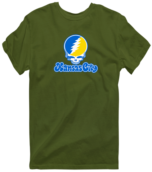 Kansas City Stealie Premium Unisex T-Shirt — Design: Missouri-Kansas City University of — Military Green