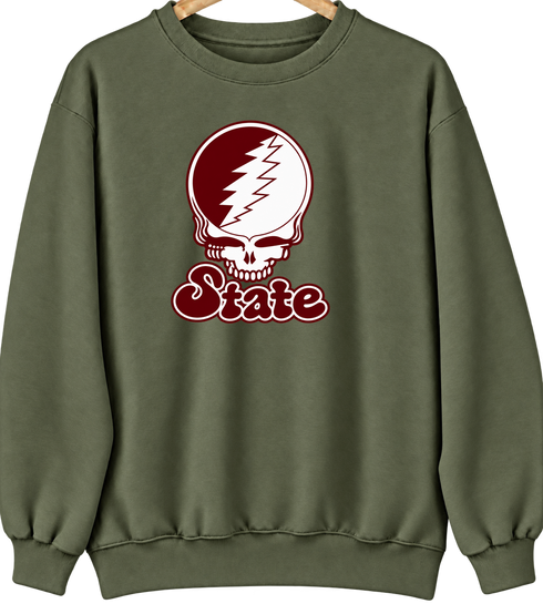 Missouri Stealie Premium Unisex Crewneck — Design: Missouri State University — Military Green