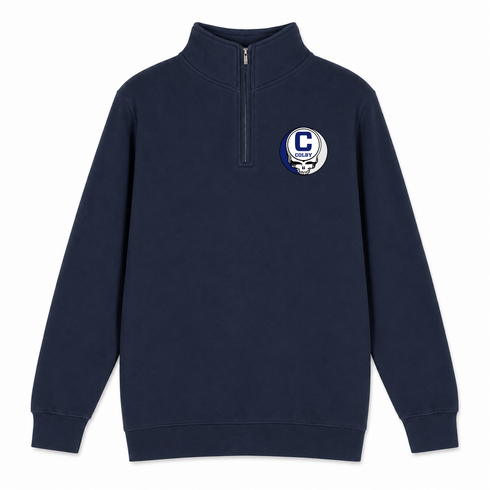 Colby College - Premium Grateful Dead Quarter-Zip Pullover - Navy - 4