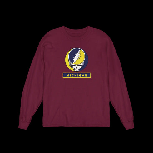 University of Michigan Grateful Dead Long Sleeve Tee StealieShop