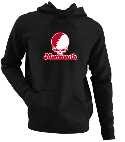 Monmouth Stealie Premium Unisex Hoodie — Design: Monmouth College — Black