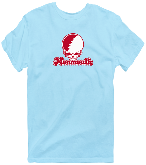 Monmouth Stealie Premium Unisex T-Shirt — Design: Monmouth College — Light Blue