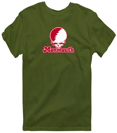 Monmouth Stealie Premium Unisex T-Shirt — Design: Monmouth College — Military Green