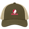 Monmouth Stealie Premium Unisex Trucker Cap — Design: Monmouth College — Moss/Khaki
