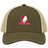 Monmouth Stealie Premium Unisex Trucker Cap — Design: Monmouth College — Moss/Khaki