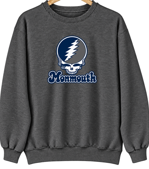 Monmouth Stealie Premium Unisex Crewneck — Design: Monmouth University — Dark Heather