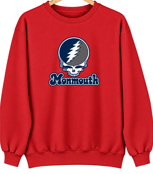 Monmouth Stealie Premium Unisex Crewneck — Design: Monmouth University — Red