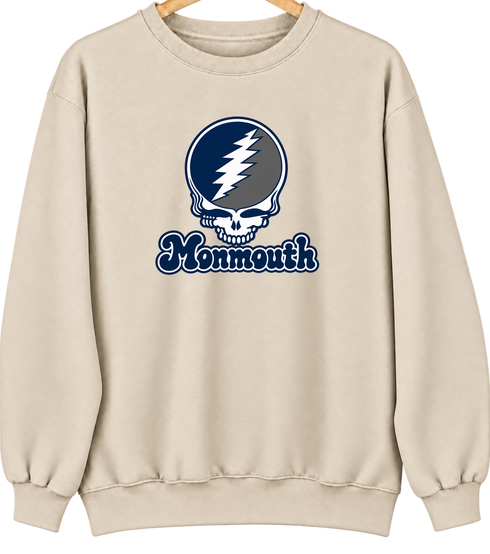 Monmouth Stealie Premium Unisex Crewneck — Design: Monmouth University — Sand
