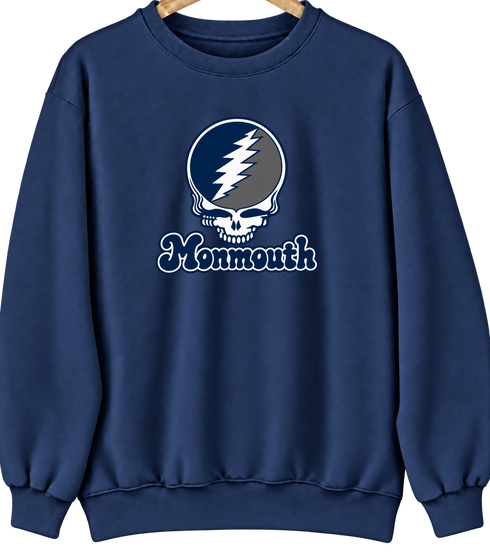 Monmouth Stealie Premium Unisex Crewneck — Design: Monmouth University — Navy