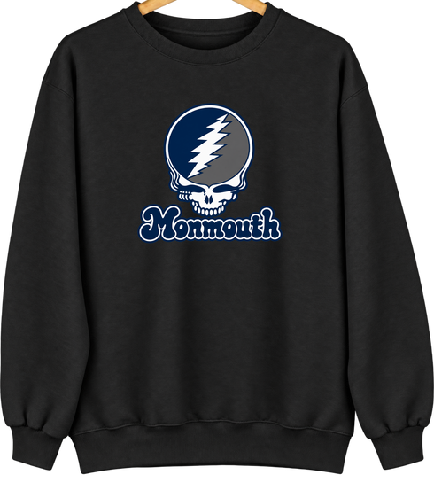 Monmouth Stealie Premium Unisex Crewneck — Design: Monmouth University — Black