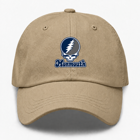 Monmouth Stealie Premium Unisex Dad Hat — Design: Monmouth University — Khaki