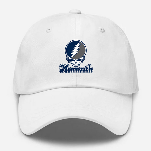Monmouth Stealie Premium Unisex Dad Hat — Design: Monmouth University — White