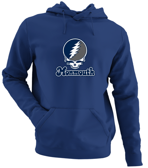Monmouth Stealie Premium Unisex Hoodie — Design: Monmouth University — Navy